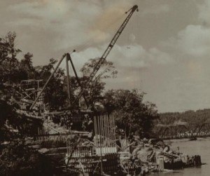 1935, Henry Hudson Bridge under construction in New York City. 