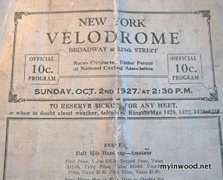 1927 Velodrome program.