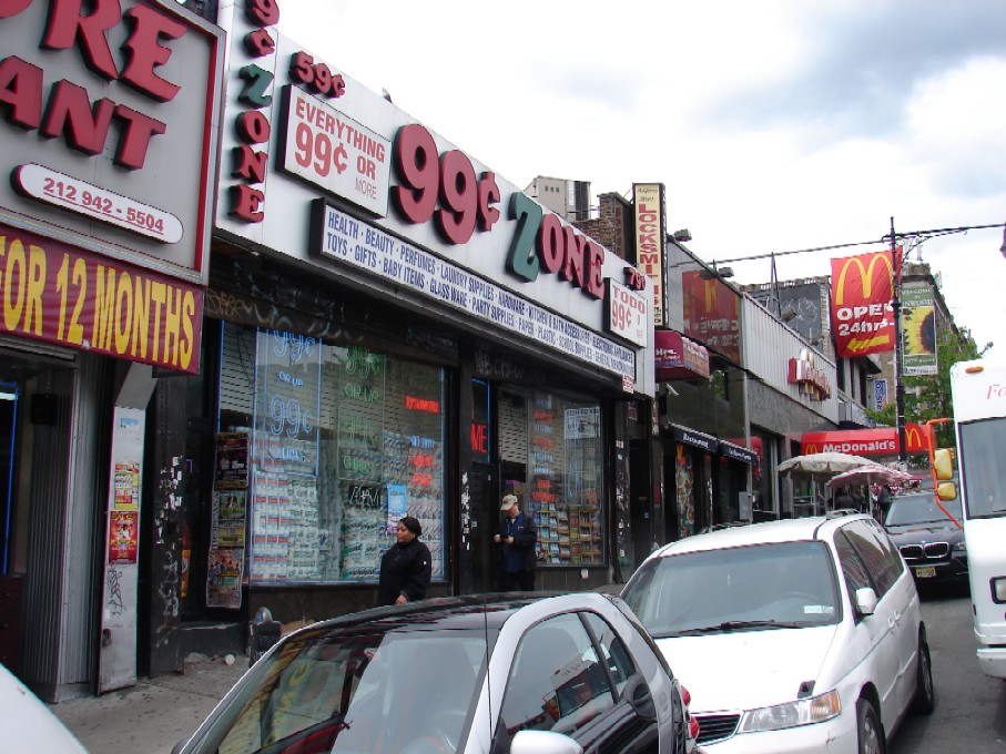 99 Cent Zone before fire, 207th Street, Inwood, New York City 99 Cent Zone two weeks ago