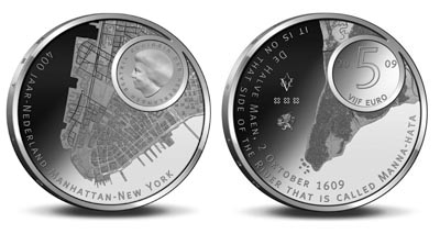 Henry Hudson Manhattan 400th Anniversery Euro coin Henry Hudson Manhattan 400th Anniversery Euro coin
