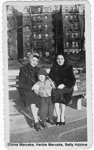 Emma, Herbie, Betty at 214 St 1946