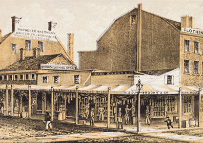1818 1st BB store on Catherine and Cherry Streets First Brooks Brothers store opened on Catherine and Cherry Streets in 1818