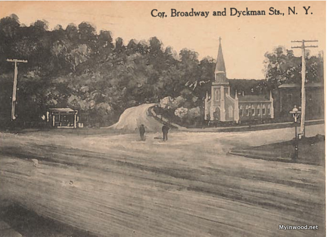 Broadway and Dyckman showing old Mount Washington Church.