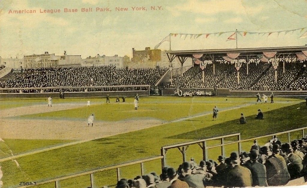 American League Baseball Park, Washington Heights, 168th Street in 1912 postcard. American League Baseball Park, Washington Heights, 168th Street in 1912 postcard.