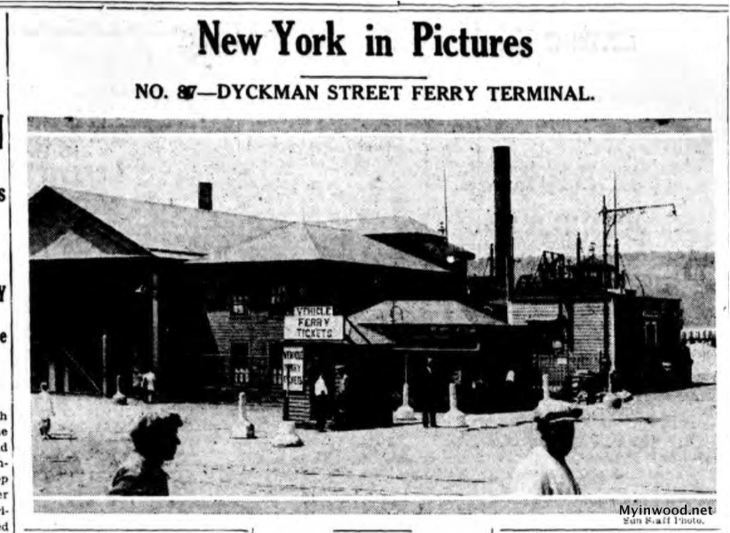 Dyckman Street ferry, New York Sun, October 20, 1927.