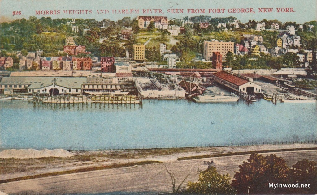 Morris Heights seen from Fort George in undated postcard. Morris Heights seen from Fort George in undated postcard.