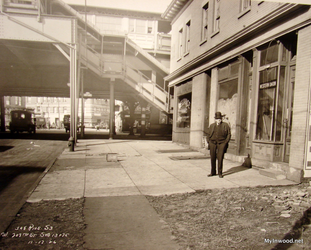 Around the corner from proposed Post Office site on Northeast Corner of Tenth Avenue and 207th Street in 1926, NYHS.