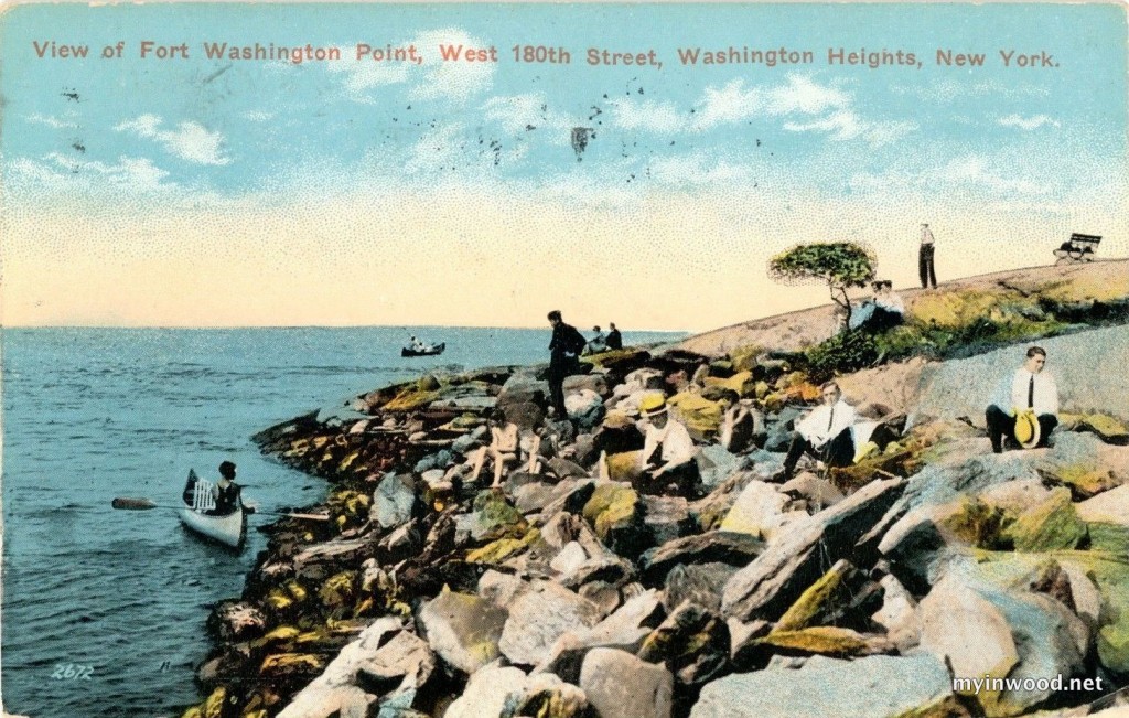 Fort Washington Point postcard, Hudson River and 180th Street, 1914. Fort Washington Point postcard, Hudson River and 180th Street, 1914.