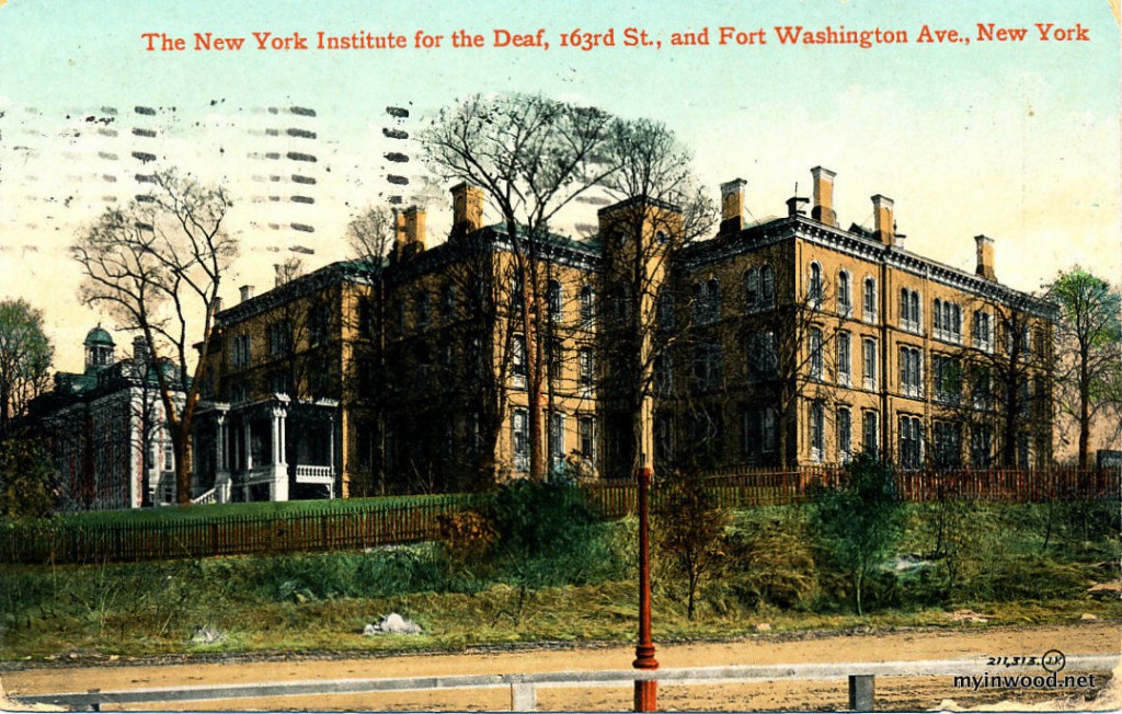 New York Institute for Deaf and Dumb postcard, 163rd Street and Fort Washington Avenue, 1910. New York Institute for Deaf and Dumb postcard, 163rd Street and Fort Washington Avenue, 1910.