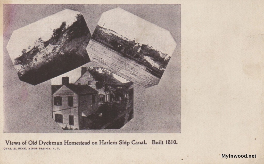 Views of Old Dyckman Homestead on Harlem Ship Canal in postcard by Charles Buck Views of Old Dyckman Homestead on Harlem Ship Canal in postcard by Charles Buck