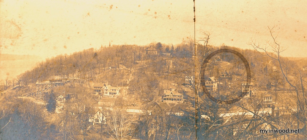 Dyckman Street seen from Payson Avenue on far right to Hudson River at far left, circa 1902, Flitner home highlighted. Collection of Cole Thompson.