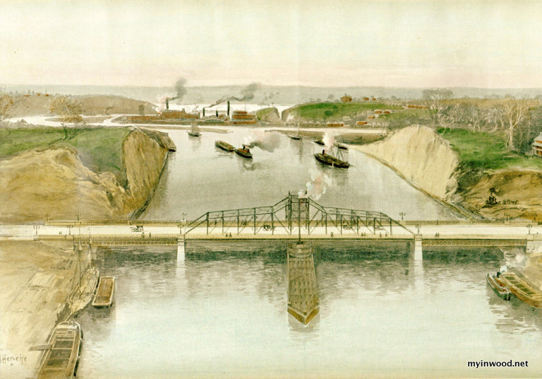 Harper's Weekly Illustration by Al. Hencke, 1895 The New Ship Canal at Kingsbridge Connecting the Harlem and Hudson.