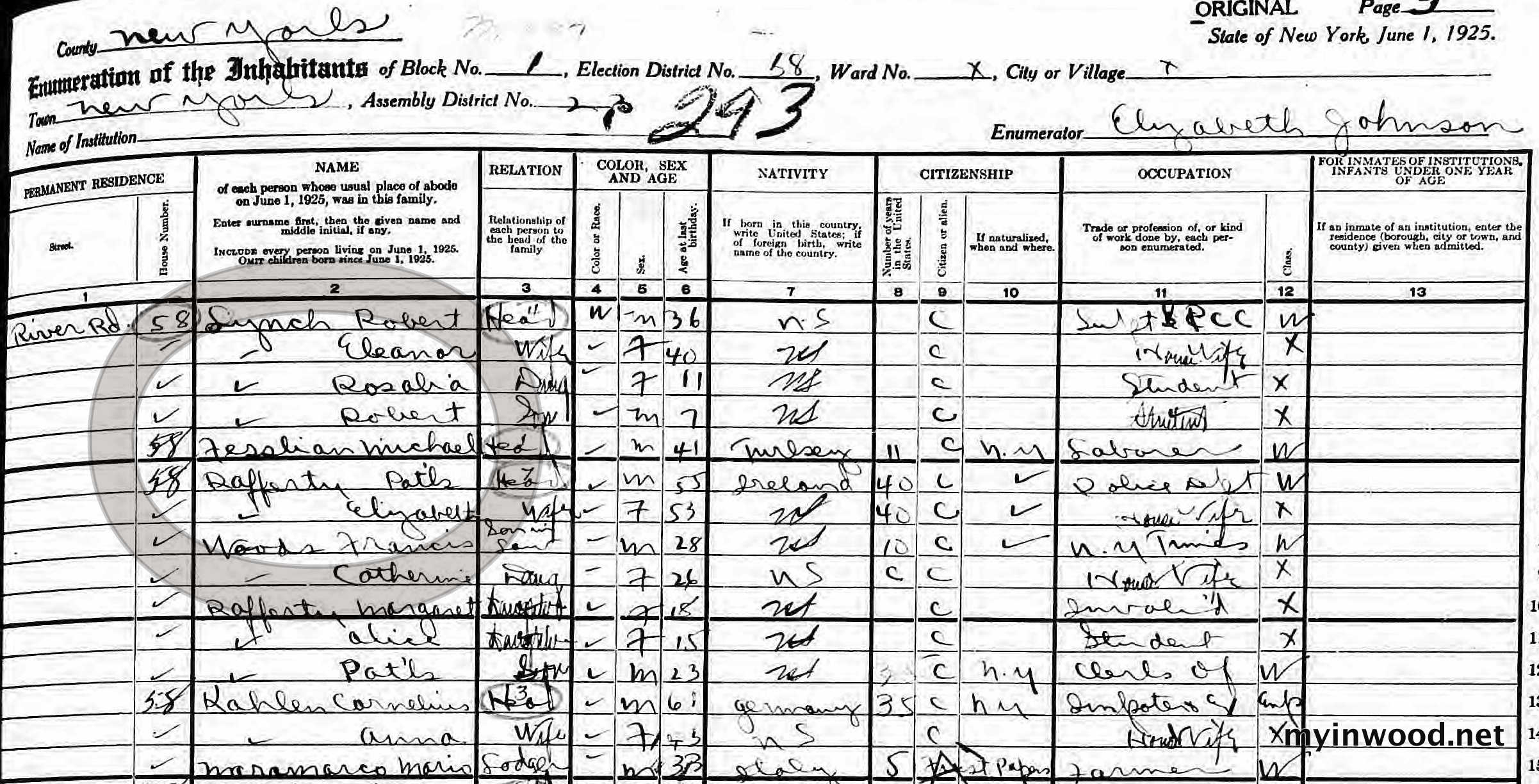 1925 new york census oa