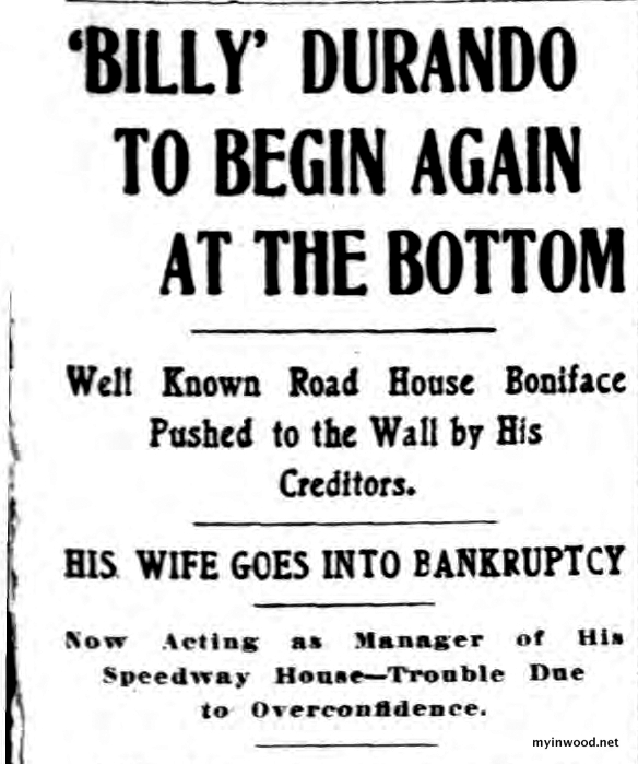 Durando bankruptcy, Morning Telegraph, November 15, 1904.