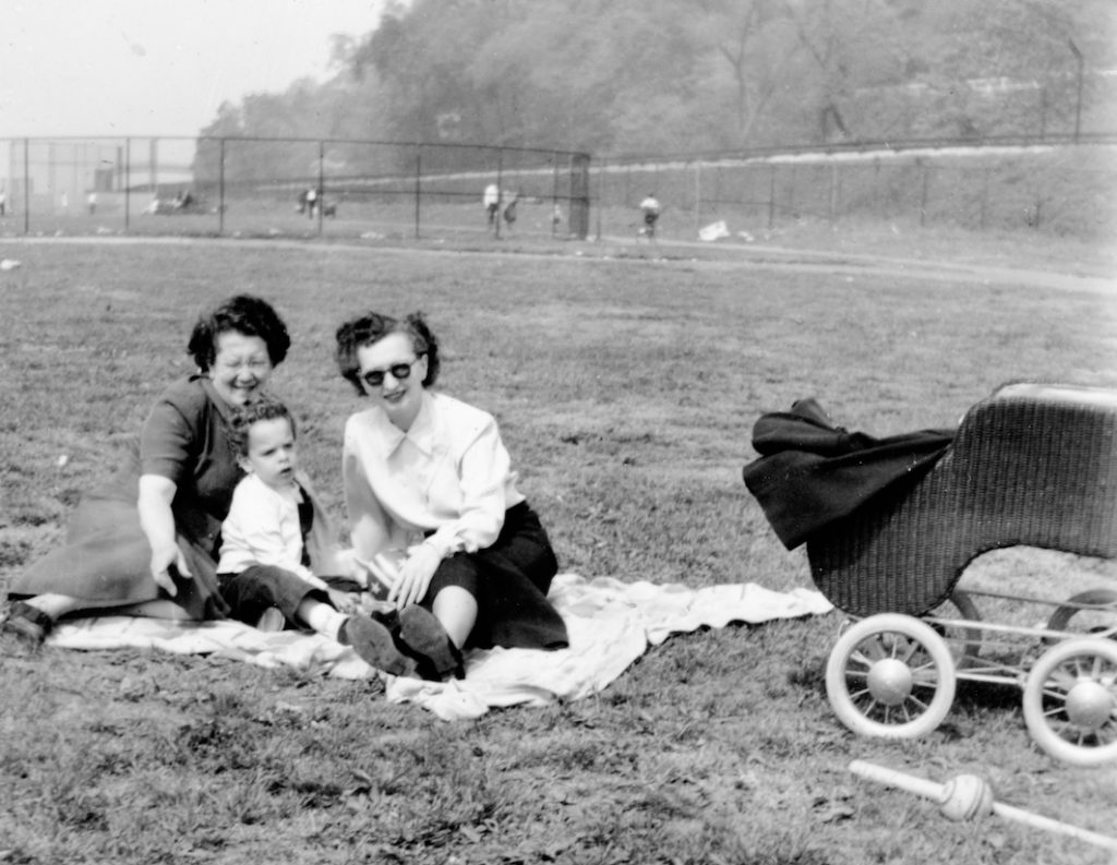 Hanging out on the Dyckman Fields in the 1950's. Contributed by M. Frank.