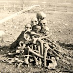 Pile of human bones disinterred near Isham Street and Tenth Avenue, 1903.