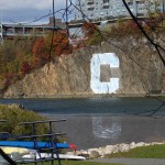 ColumbiaColumbia C on cliff wall above the Spuyten Duyvil. C