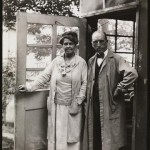 Amiee and Harry Voorhess in front of the Inwood Pottery Works, MCNY.