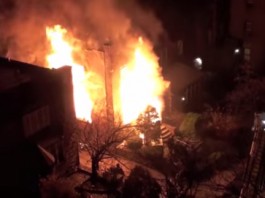 Fire on 217th Street, Inwood, New York City