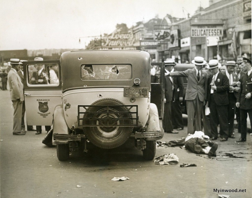 1931 shootout on Dyckman Street near Sherman Avenue, Acme News Pictures (Collection of Cole Thompson). 