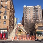 2014 construction on 215th Street stairs, Inwood, New York City.