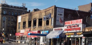 West 207th Street and Broadway in aftermath of 2012 fire.