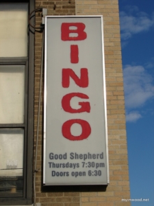 Bingo sign from Good Shepherd in 2008.