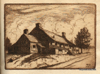 Dyckman House by, Wall, 1915–1921 illustration. Burnt umber.