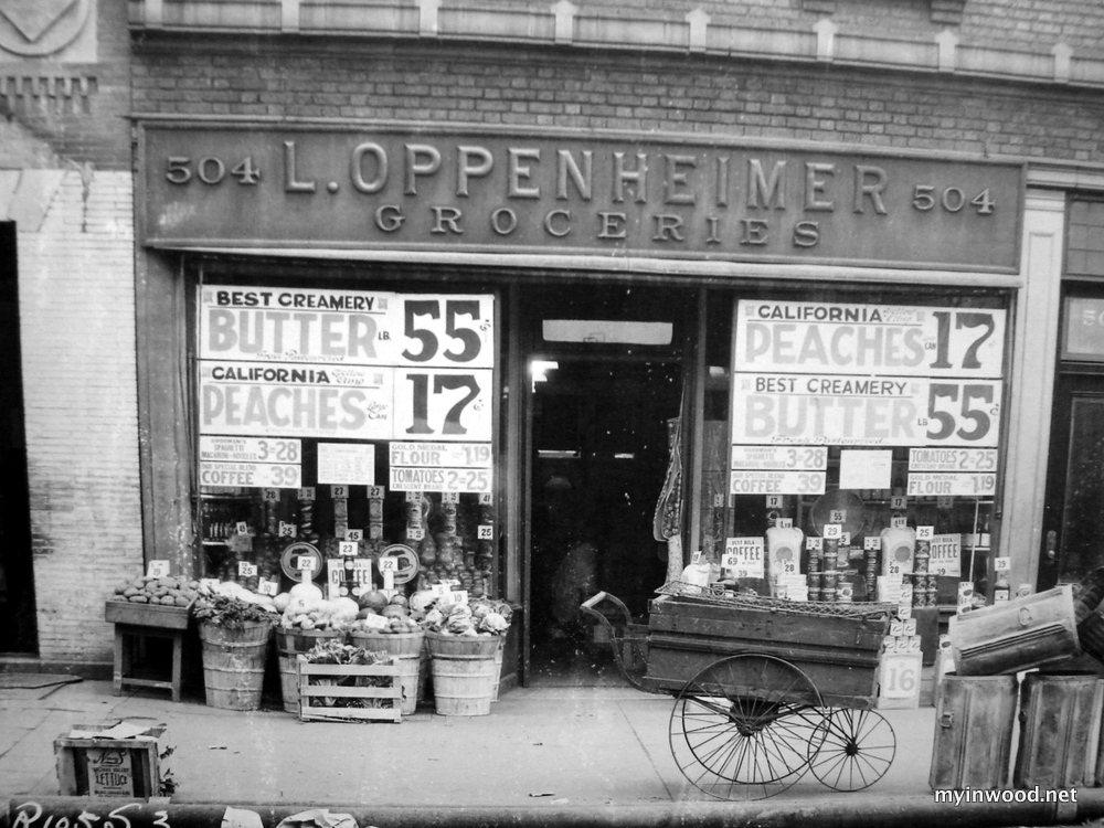 Oppenheimer’s Grocery, 504 West 207th Street, 1926, NYHS.