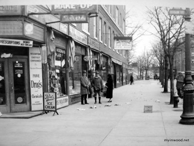 Pharmacy on Isham Street and Broadway, 1925, NYHS.