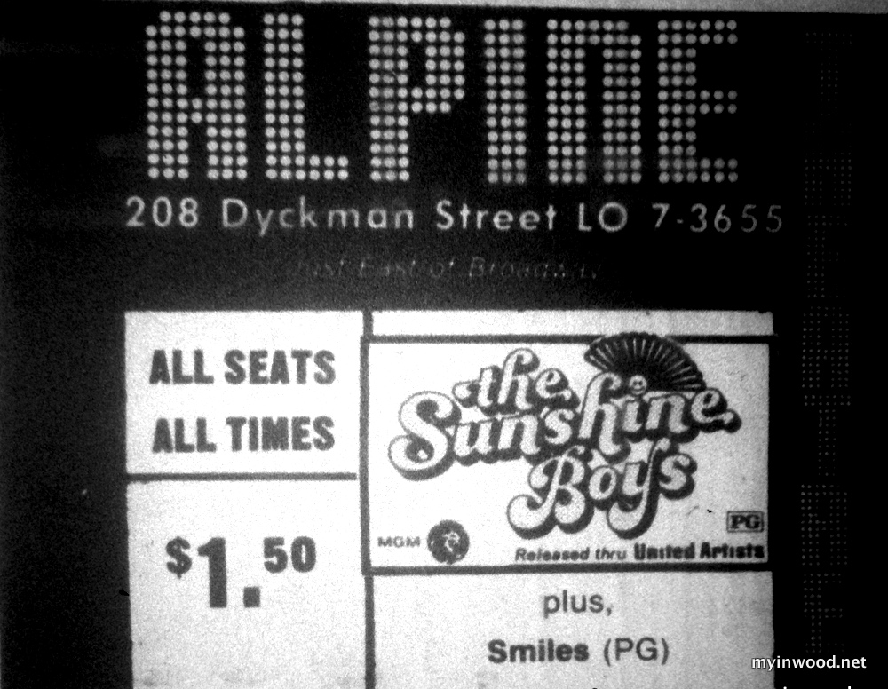 Alpine Theater advertisement, 208 Dyckman Street.