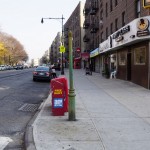 Gas lamppost on West 211th Street and Broadway in the Inwood section of Manhattan.