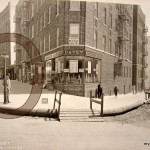 West 211th Street lampost repurposed as a street sign in 1925 photo. (NYHS)