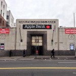 Apple Bank in January of 2016.  The old Harlem Savings Bank sign is hiding beneath the Apple Bank signage.