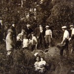 Bolton and company with children on dig near Payson Avenue, undated