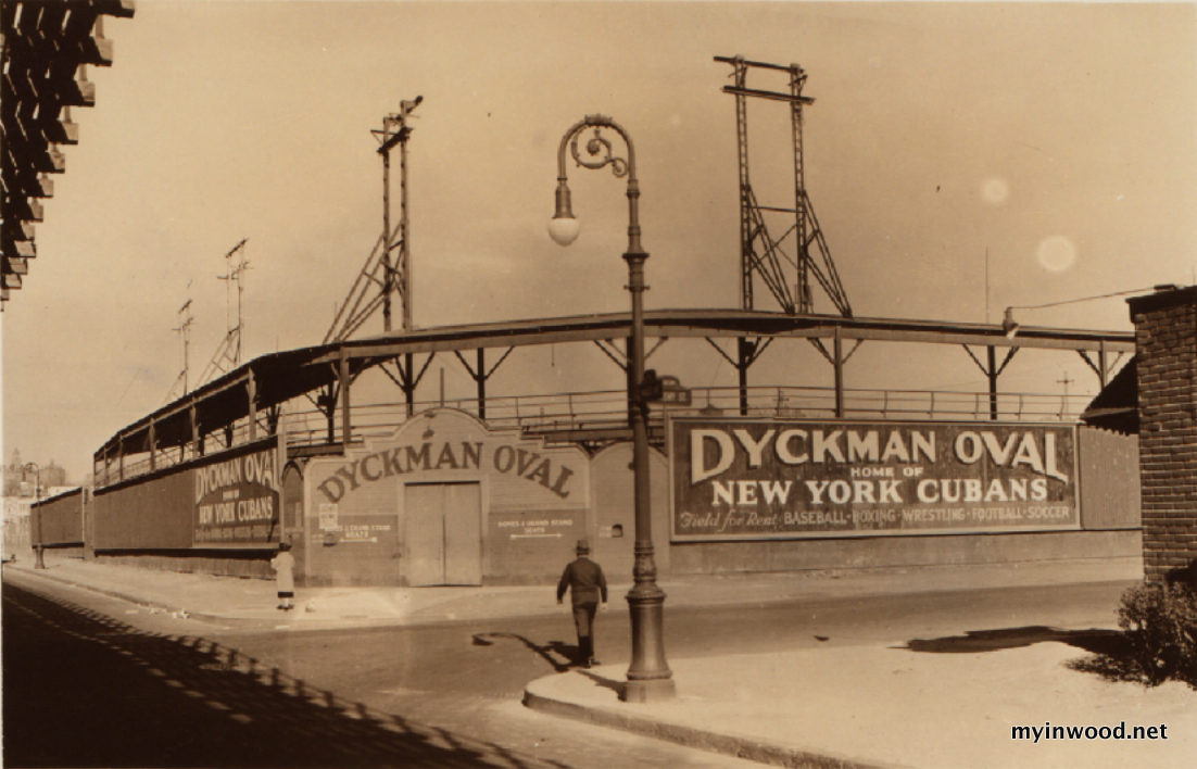 Dyckman Oval, Nagle Avenue and Academy Street, 1937, Percy Loomis Sperr, Source: NYPL.