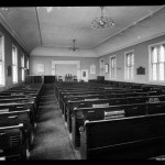 Dyckman Street and Broadway. Old Mt. Washington Presbyterian Church, general interior, 1928, Wurts Brothers, Source MCNY