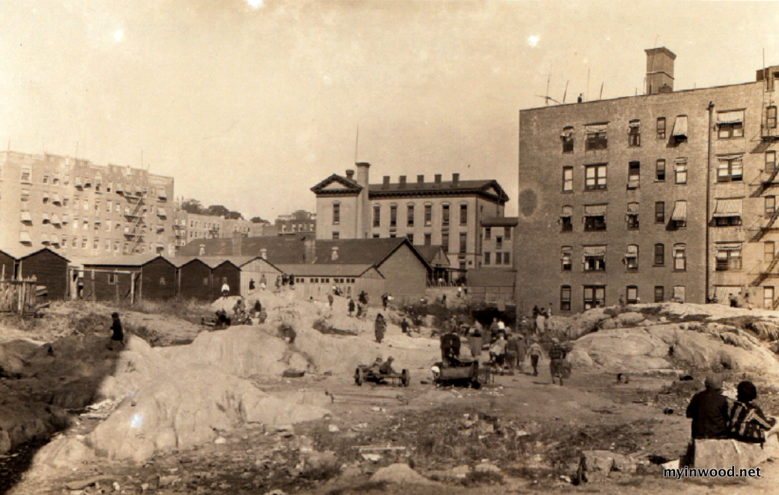Vermilyea Avenue and Dyckman Street, Public School 52 in background, Percy Loomis Sperr, Source NYPL.