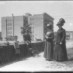 William Davis Hassler, Ethel Magaw Hassler, W.W. Lee and Louise standing with 150 Vermilyea Avenue in the background, undated ca. 1911-1913 NYHS