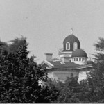 Cupolas atop the Seaman mansion,  1906, NYHS.