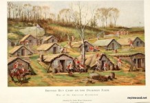 British Hut camp on Dyckman farm from "Relics of the Revolution" by Reginald Pelham Bolton