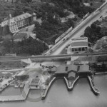 Dyckman Street sewage treatment plat highlighted in 1935 photo.