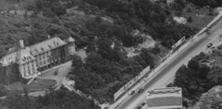 Dyckman Street sewage treatment plat highlighted in 1935 photo.