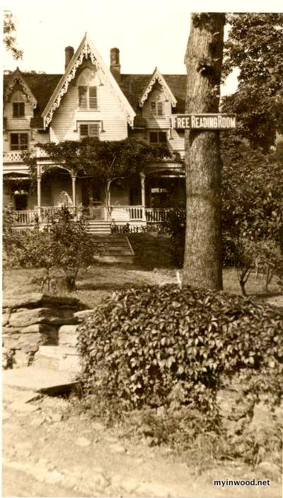 Dyckman Free Library, located inside the Flitner home on Bolton Road,  1903, Source NYPL.