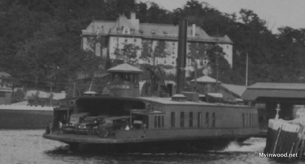 Dyckman Street ferry with the old Jewish Memorial Hospital in the background, 1926, NYPL. 
