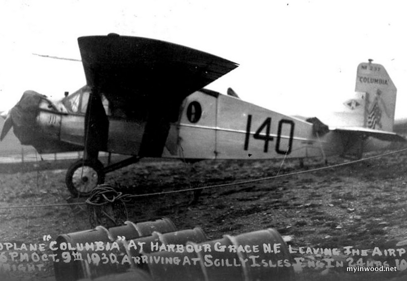 Boyd's Bellanca monoplane Columbia. Rechristened as the Maple Leaf before his Transatlantic flight.