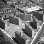 Dyckman Houses aerial view, 1951.  Note the remains of the “White Rocks” in upper right.