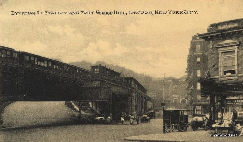 Dyckman Street at base of Fort George Hill in turn of the century postcard.