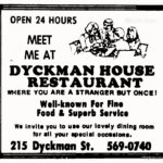 Dyckman House Restaurant ad 1974