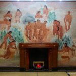 Mural in lobby of 165 Seaman Avenue signed by Elsie Driggs and Lee Gatch.